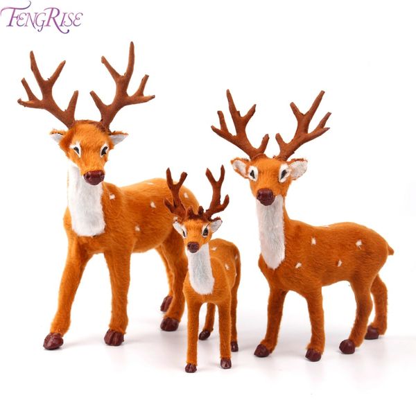

fengrise christmas decorations for home navidad 2018 kerst decoratie plush reindeer elk deer pendant ornaments new year 2019