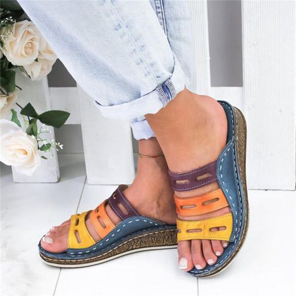 

Marchwind Summer Women Sandals Stitching Sandals Ladies Open Toe Casual Shoes Platform Wedge Slides Beach Shoes Dropshipping