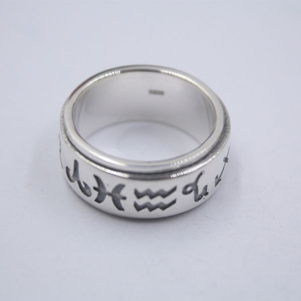 

pure 925 серебряное кольцо диапазона 9 мм созвездие-шаблон размер кольца от 6.5-12 для унисекса, Golden;silver