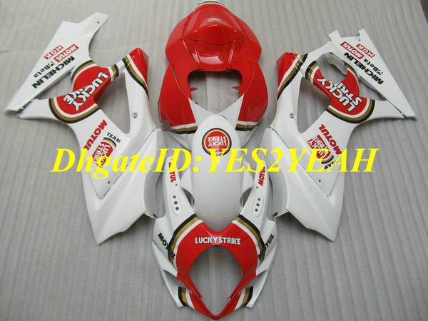 Kit carenatura moto di alta qualità per SUZUKI GSXR1000 K7 07 08 GSXR 1000 2007 2008 ABS Set carenature bianco rosso caldo + Regali SX31