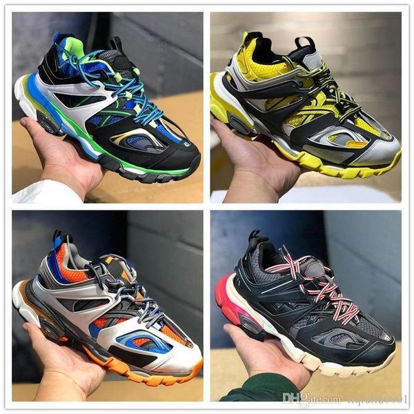

2019 release 3.0 tess s paris track men gomma maille black for womens triple s clunky sneaker casual shoes authentic designer shoe