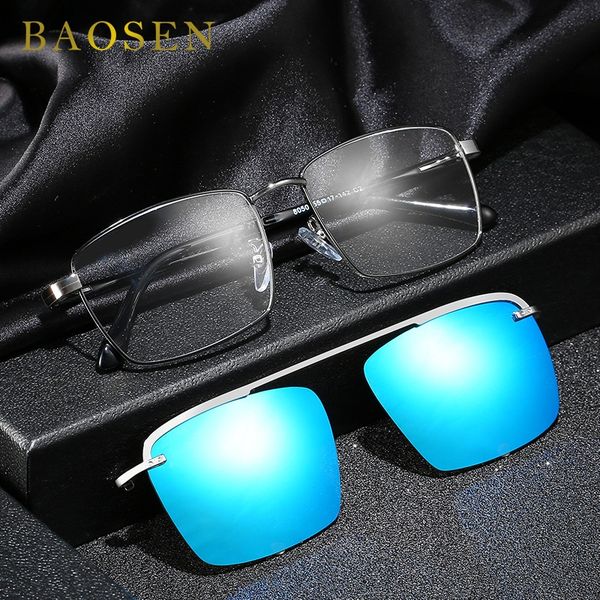 

magnetic mirror metal irregular absorption myopia polarized sun driving for men and women sun glasses sunglasses, Silver