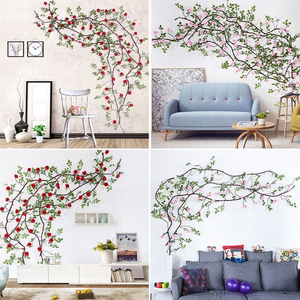 

yo cho 300cm artificial flowers silk rose rattan fake ivy vine string for home wedding decoration flower garland plastic plants