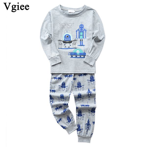 

vgiee children boys girls clothes fall winter cotton crtoon pattern for robot baby kids clothes girl set outfits cc646, White