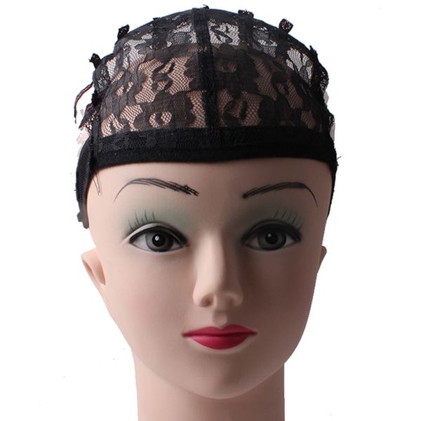 

3colors 10pcs/lot wig cap stretch mesh caps weaving cap back adjustable strap hair net for making wigs, Brown