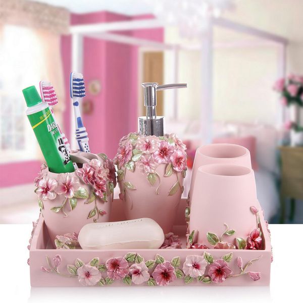 

five pieces set of bathroom wash set fashion bathroom supplies shukoubei pallet