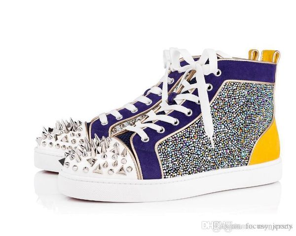 

new red bottom sneakers men shoes no limit s19 flat luxury print silver pik pik no limit rare studs and rhinestones graffiti, Black