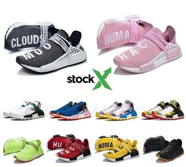

with stock x human race sports shoes new pharrell williams hu solar pack mother tie dye oreo men's trainers womens running shoes sneake