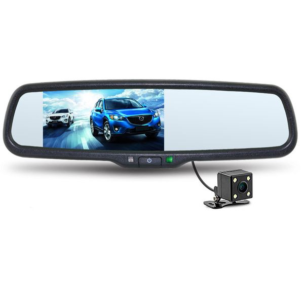 

5" hd dash camera 1080p rearview camera car dvr interior replacement rear view mirror monitor dvr support dual cameras recording