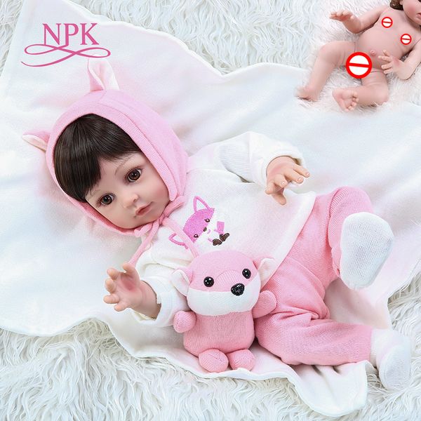 

New 48CM full body soft silicone lifelike flexible reborn baby doll premie size adorable cuddly sweet doll Christmas Gift