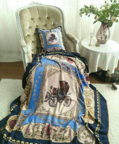 

vintage knit fleece for travel office home for sofa beds multi function plush blanket europe style luxury 150by 150cm