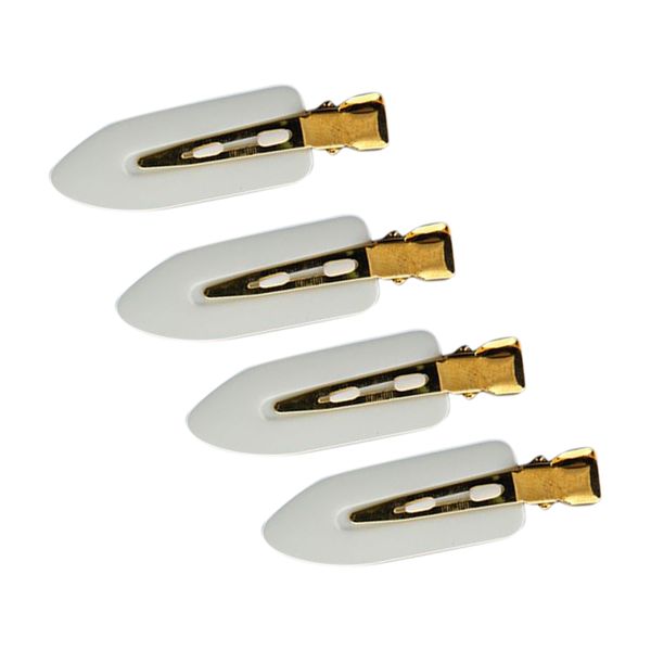 

4 pieces no bend seamless curl pin hair clips clamps set for makeup hairstyling - abs plastic & stainless steel material, Brown