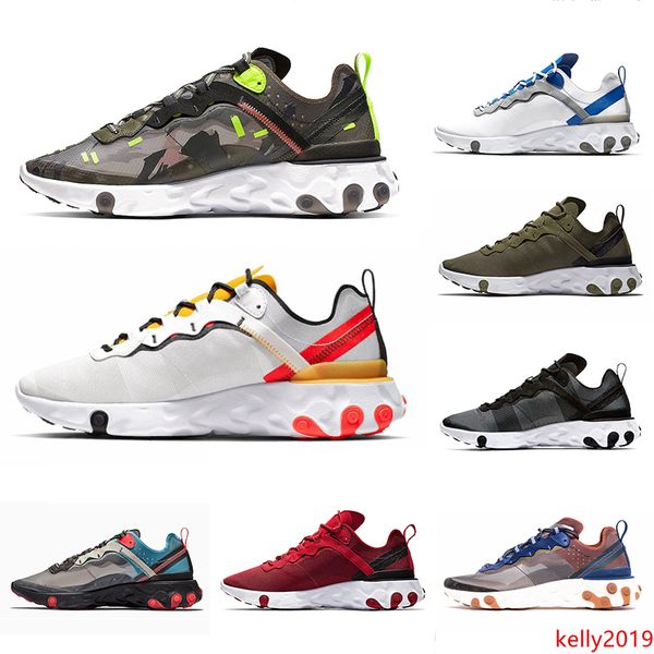 

react element 87 x undercover 55 mens running shoes tour yellow camo olive men women triple black white taped seams trainers sports sneakers