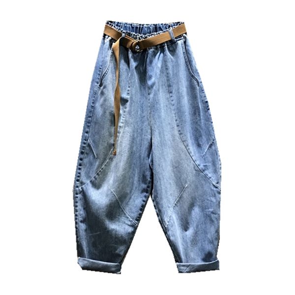 

ladies elastic waist harem pants for women boyfriend loose jeans denim pants casual hole jeans femme, Black;white