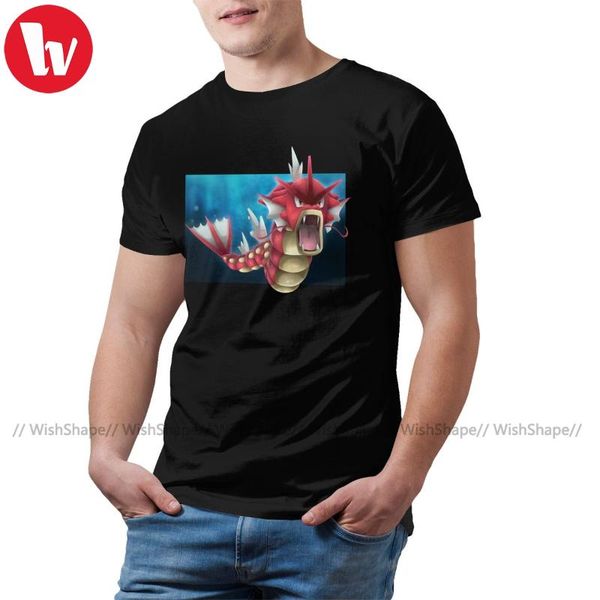 

magikarp t shirt shiny gyarados t-shirt man printed tee shirt fun short-sleeve oversize 100 cotton tshirt, White;black