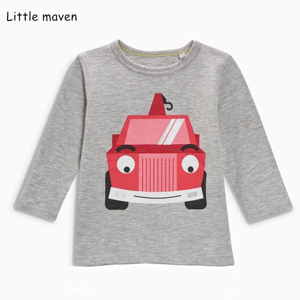 

little maven children brand baby boy girl clothes boys girls cotton long sleeve bus print t shirt 51162, Blue