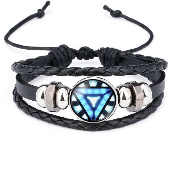 

13 styles superhero leather bracelets for men boys the 4 endgame leather bracelets bracelet, Black