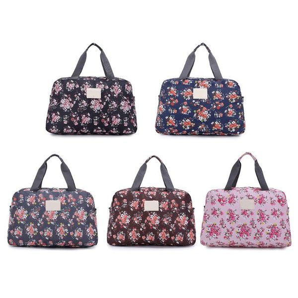 

women men storage bag travel handbags portable luggage floral print bag waterproof duffle bags