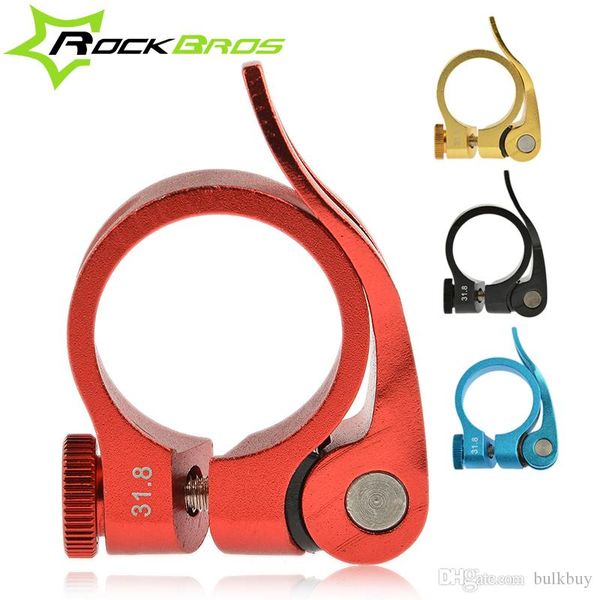 

rockbros aluminum ultralight quick release road bike mtb mountain bicycle seat post seatpost clamp 31.8mm 34.9mm 40g, 4color wholesale