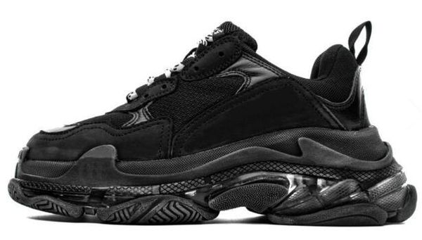 mens triple s leather and mesh trainers