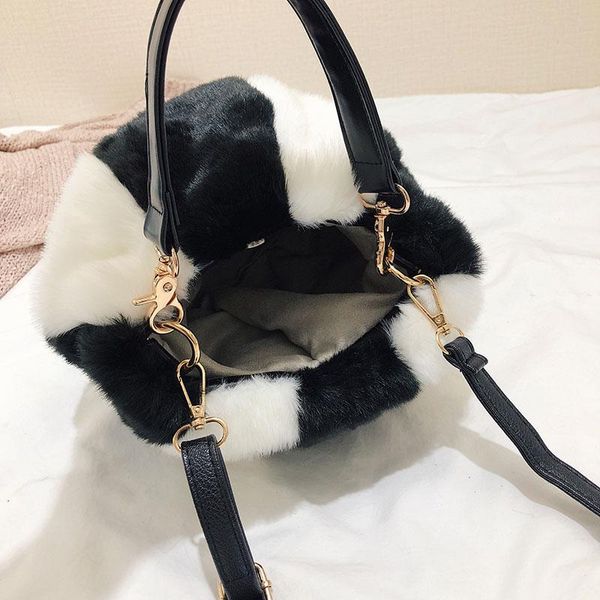 

designer-xmessun hairy bag fashion women brand mini small fur shoulder bag plush cute bucket handbags 2018 female soft clutch f91