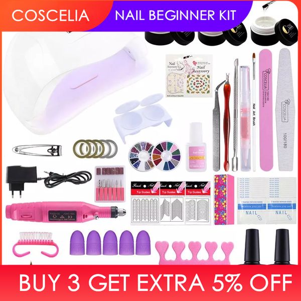 

nail art tool 12/80w uv lamp & 2 color soak off gel nail base coat gel polish kit manicure sets & kits varnish set