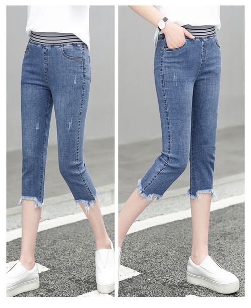 

the blue in the spring and autumn outfit new elastic waist haroun pants pants of cultivate one's morality show thin feet