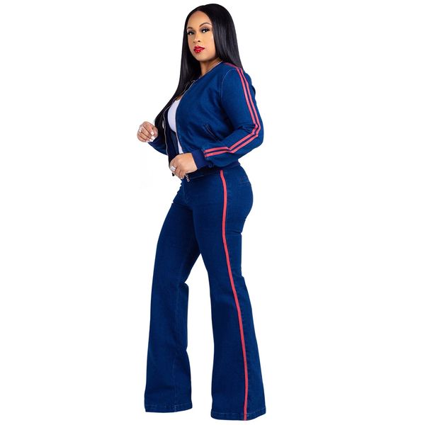 

new autumn and winter women's fashion trend casual jacket pants set two-piece, Gray