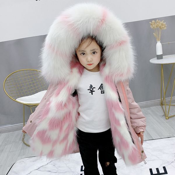 

2020 girls boys fur coat fur coat, Blue;gray