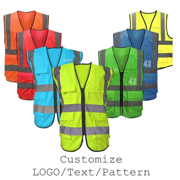 Safety Vest Reflective Logo Printing Workwear Hi Vis Clothing
