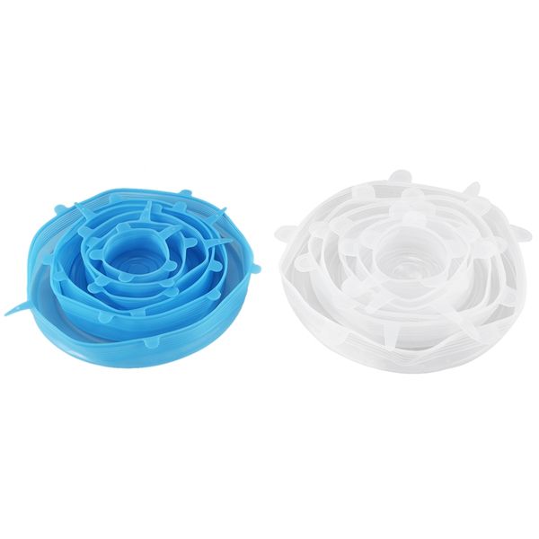 

12 шт силиконовые стрейч крышки,прочный расширяемый пищевых продуктов крышки для кишечника для выпечки блюдо банку пищевых контейнеров