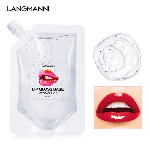 DIY прозрачный блеск для губ основа увлажняющий зеркальный эффект нежирный блеск для губ 50 мл Langmannni прозрачный освежающий гель для макияжа губ