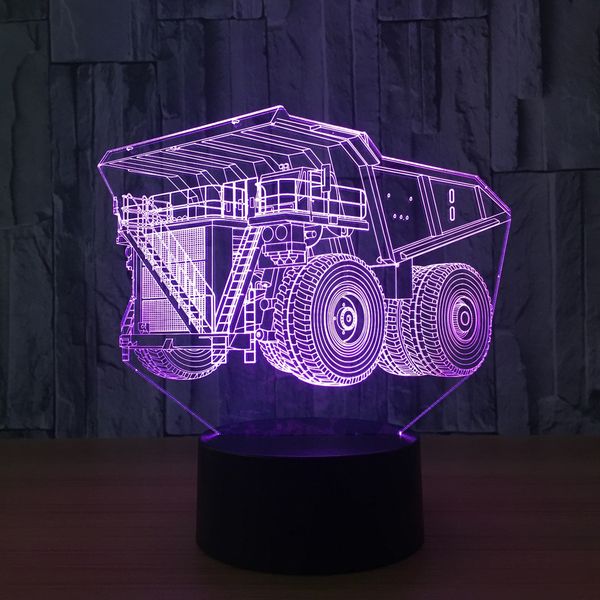 

super truck 7 colors lamp 3d visual led night lights for kids touch usb table lampara lamp baby sleeping nightlight motion lamp