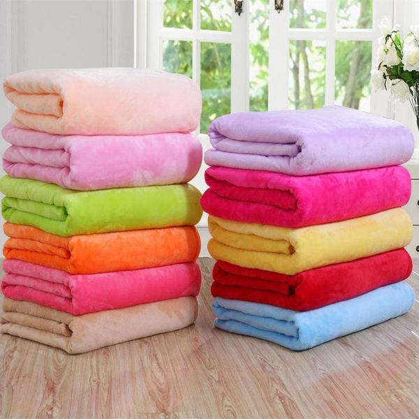 

50*70cm warm flannel fleece towel blankets soft solid blankets bedspread plush winter summer throw blanket for bed sofa xd22444