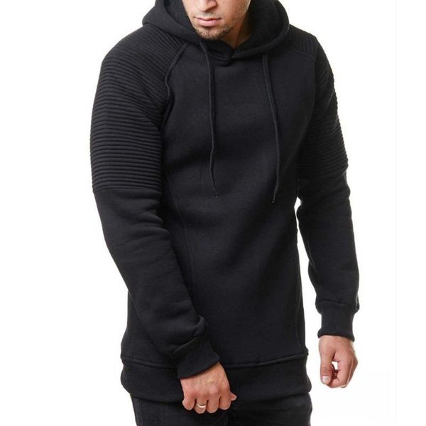 

mens draped solid hooded sport hoodie autumn spring male casual loose sweatshirts designer, Black