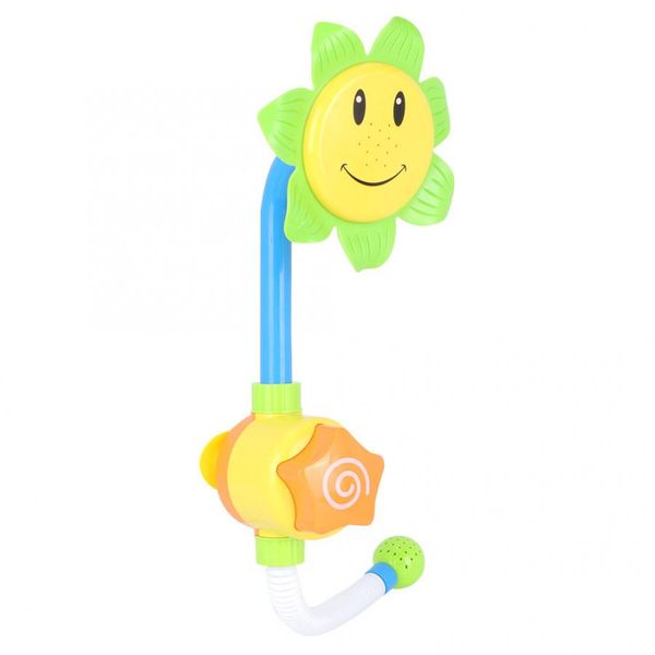 

kids shower bath toys cute yellow sunflowers waterwheel elephant toys baby faucet bathing water spray tool dabbling toy