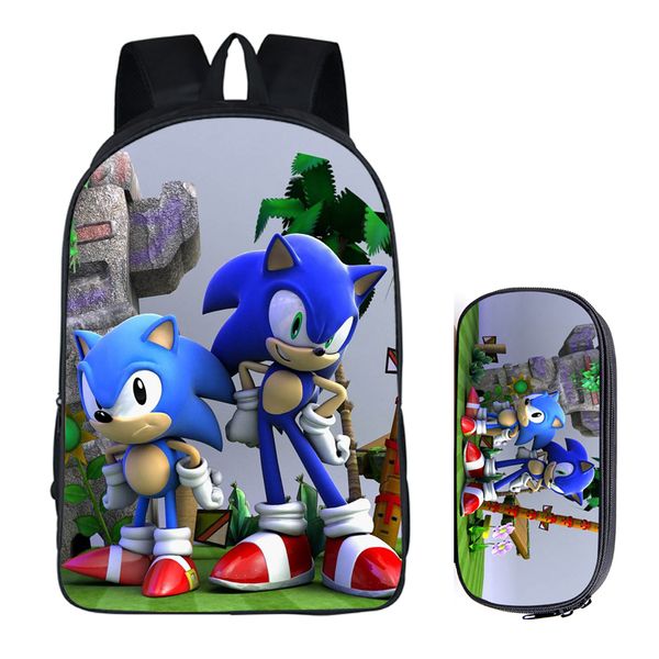 

16 inch mario bros sonic the hedgehog school bag for kids boy backpack children school sets pencil bag toddler schoolbag