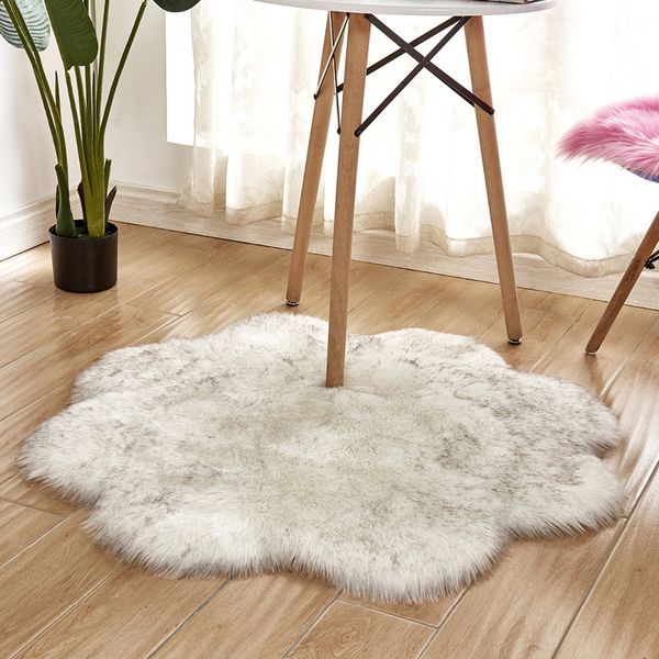 

star artificial wool carpet sheepskin hairy carpets faux mat seat pad fluffy soft area rug tapetes 60cm 15 colors