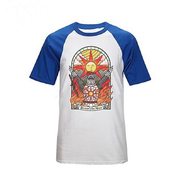 

men's t-shirts dark souls ii 2 arteries of astora praise the sun tee 100% cotton men casual clothes short sleeves tees polos, White;black