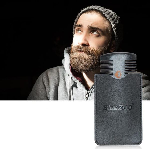 

wooden beard comb anti static wood pocket comb with fine coarse teeth for beard hair mustaches beard hair comb, Silver