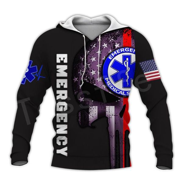 

emergency technician emt ems paramedic newfashion pullover 3dprint sweatshirt/hoodies/zipper/jacket s-12, Black