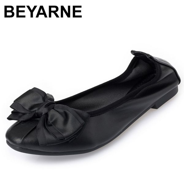 

beyarnelady soft sole flats casual shoes for drive pregnant woman boat shoes women spring summer shoes35-41square toe bowtiee483, Black