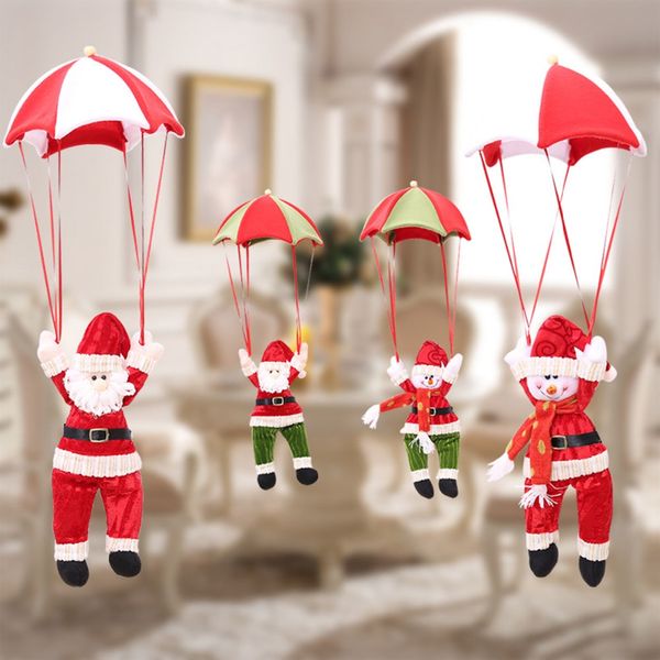 

red christmas tree decor for yard indoor outdoor snowman santa claus airborne parachute xmas decoration ornaments supplies