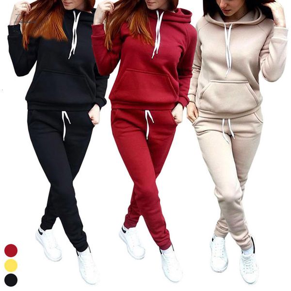 

толстовки женщин новая pant одежда 2pcs набор теплый женщин ladies письмо tracksuit набор 2pcs топы брюки костюм женский, White