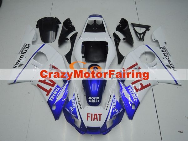

4 gifts new abs mold motorcycle plastic fairings kits fit for yamaha yzf-r6-600 1998-2002 98 99 00 01 02 bodywork set custom blue white cool