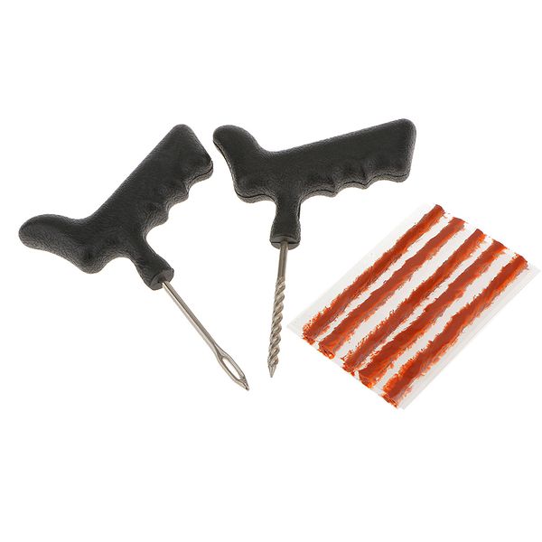 

motorcycle car tubeless tyre puncture repair plug kit w/ 5 strips