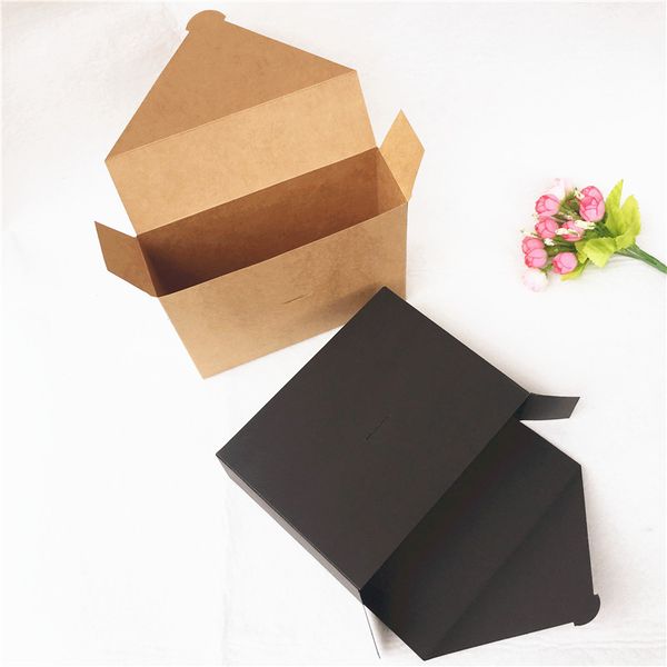 

packaging 20pcs/lot natural black and brown paper bags large size 20*15*6cm party supplies kraft paper boxes