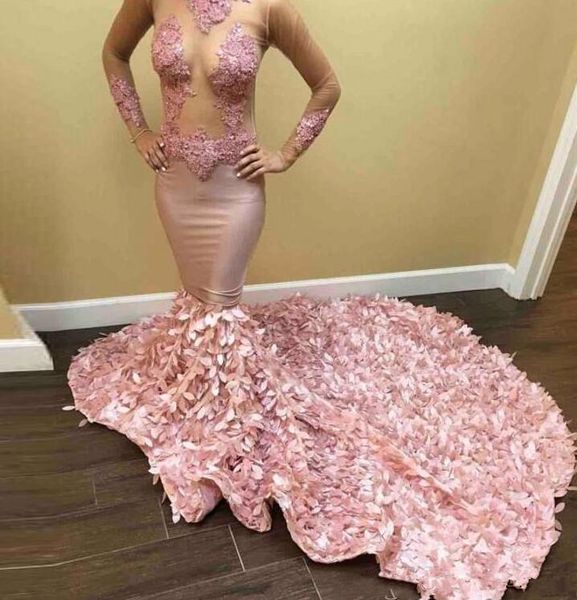 

prom dresses long sheer neck lace appliques african mermaid evening dress long sleeves arabic dresses evening formal giowns robes de soiree, Black;red