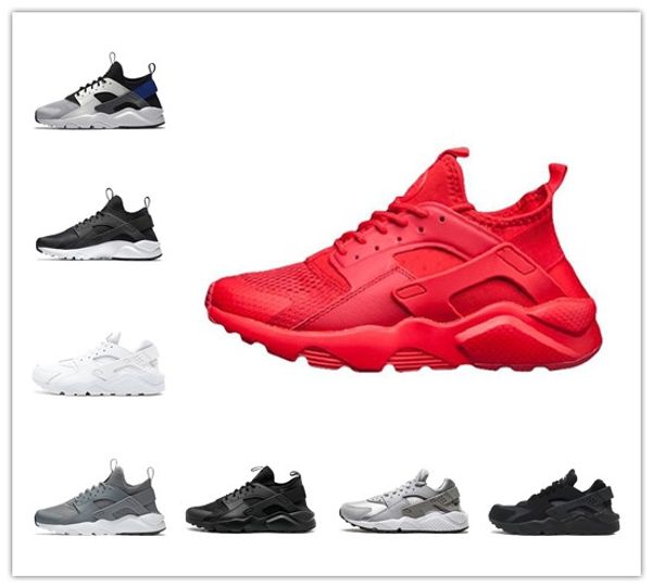 

huarache 4,0 1,0 классическая тройной ультра белый черный серый золотой красный мужчины женщины huarache обувь huaraches спортивные кроссовк, Black