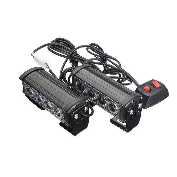 

new 4 led grille bar car truck strobe flash emergency warning light 12v 2pcs
